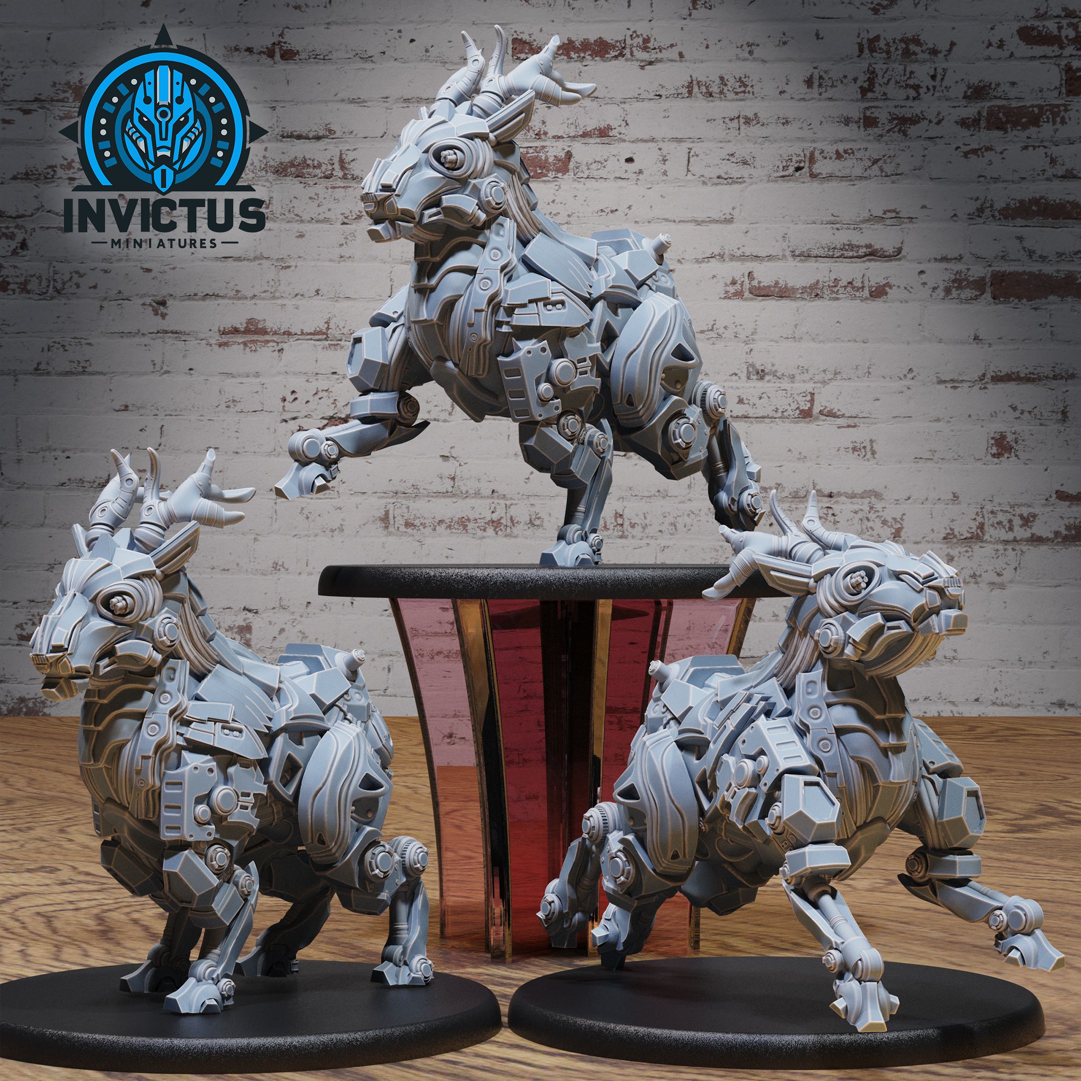 Cyber Deer Set / Steampunk Robot / Mecha Animal Construct / Steel Battle Machine / Space Infantry Monster / Cosmic Invasion Army / Cyberpunk Steam Technology / Sci-Fi Encounter